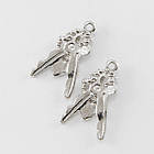 Кулон Ключ, Метал, Платина, 20х10х3мм, Отвір 2мм, 20 шт, фото 2