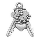 Кулон Ключ, Метал, Платина, 20х10х3мм, Отвір 2мм, 20 шт, фото 3