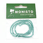 Намистини Австрійський Кришталь, Імітація, Скло, Грановані Біконус, Темний Ціан, 2х3мм, 190шт/40см/нитка, фото 3