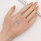 Кулон Метал зі Стразами, Платина, 14х12х2.5мм, Отвір 1.5мм, 1 шт, фото 3