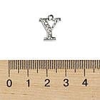 Кулон Метал зі Стразами, Платина, 14х12х2.5мм, Отвір 1.5мм, 1 шт, фото 4