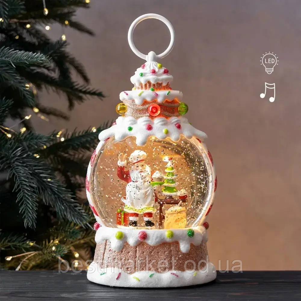 Новорічний нічник "Кекс", на батарейках, 23x13x8см, WDL-25015A / Різдвяний світильник/ Новорічний ліхтар