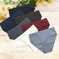 Набір жіночих трусів батальних Ніколетта 7 штук рубчик Розміри 2XL 3XL 4XL 5XL XXXL