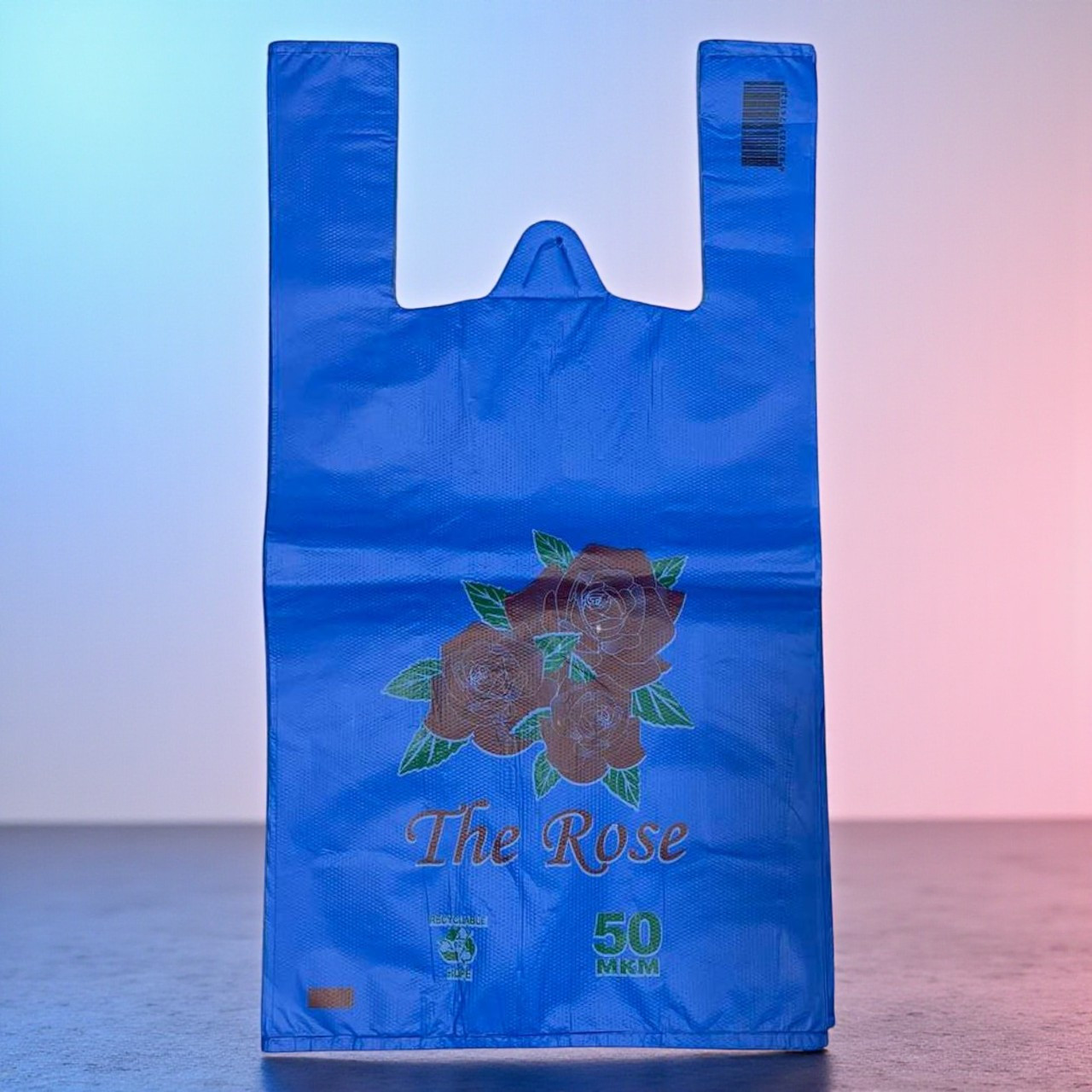 Щільний пакет майка 30x57 см 25 шт 50 мкм з малюнком Троянда, фото 1