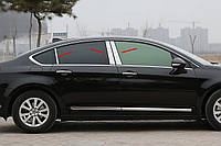 Накладки на дверные стойки из нержавеющей стали (6 шт) для Citroen C-5 2008-2017 гг