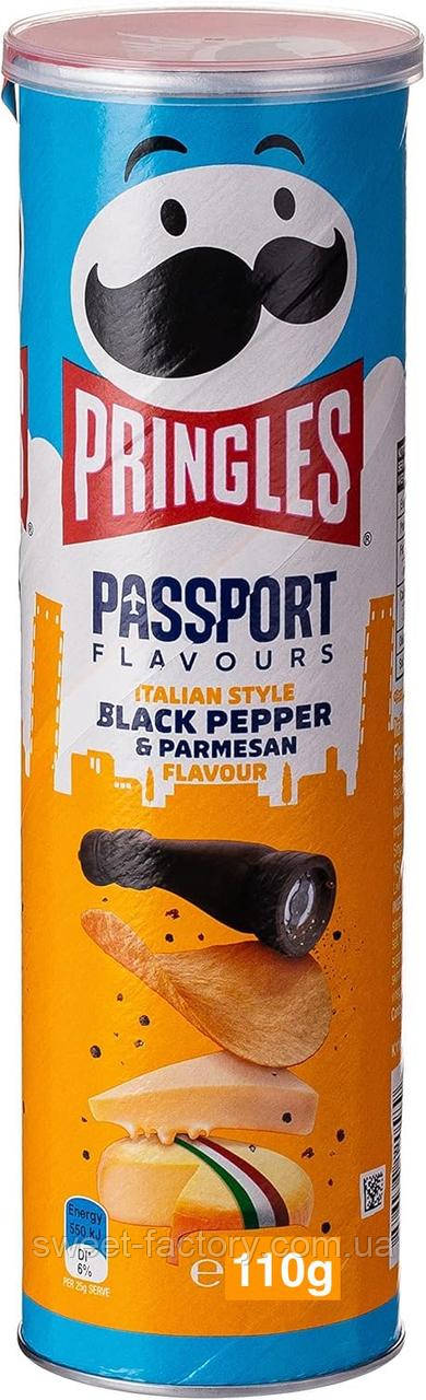 Чіпси Pringles Passport Italian Style Black Pepper & Parmesan 110g, фото 1