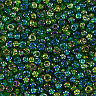 Бісер 51120 Чеський Preciosa 10/0, Прозорий райдужний TR, Зелений, Круглий, 50 г, фото 2