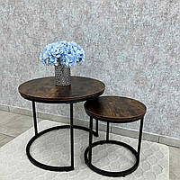 Комплект столиків LUMINARIA TWIN горіх (40x40см, 60х50см)