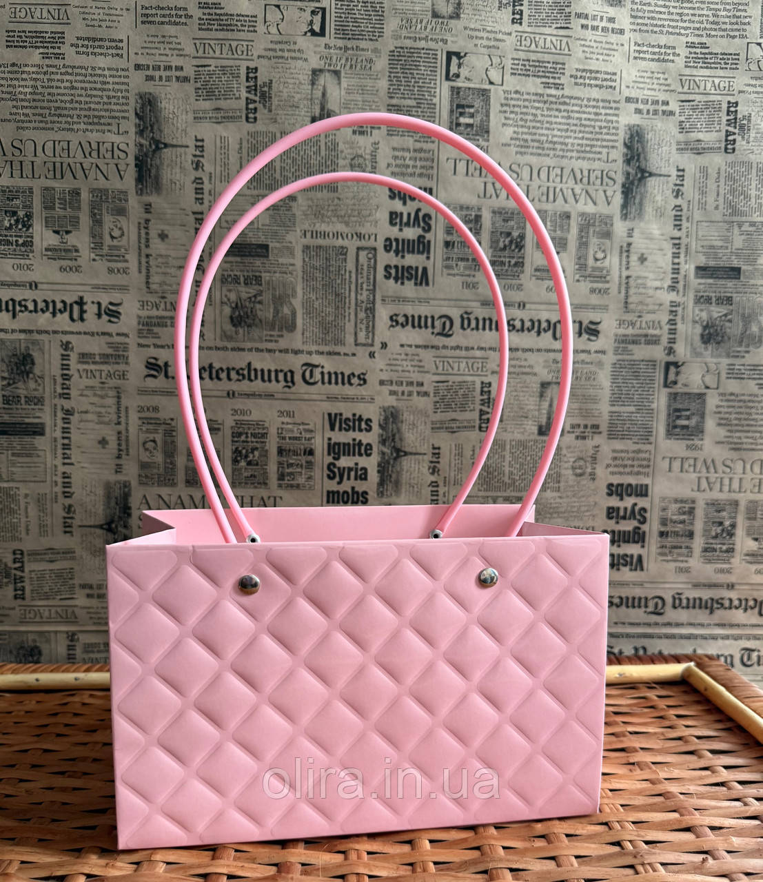 Сумочка для квітів роза стьобана велика, фото 1