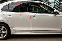 Верхние молдинги стекол 6 шт, нержавейка OmsaLine - Итальянская Нержавейка для Volkswagen Jetta 2011-2018 гг