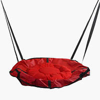 ❤️Кругле підвісне крісло-гойдалка діаметр 60 см до 150кг водонепроникний гамак гніздо для дому 270897 Червоний