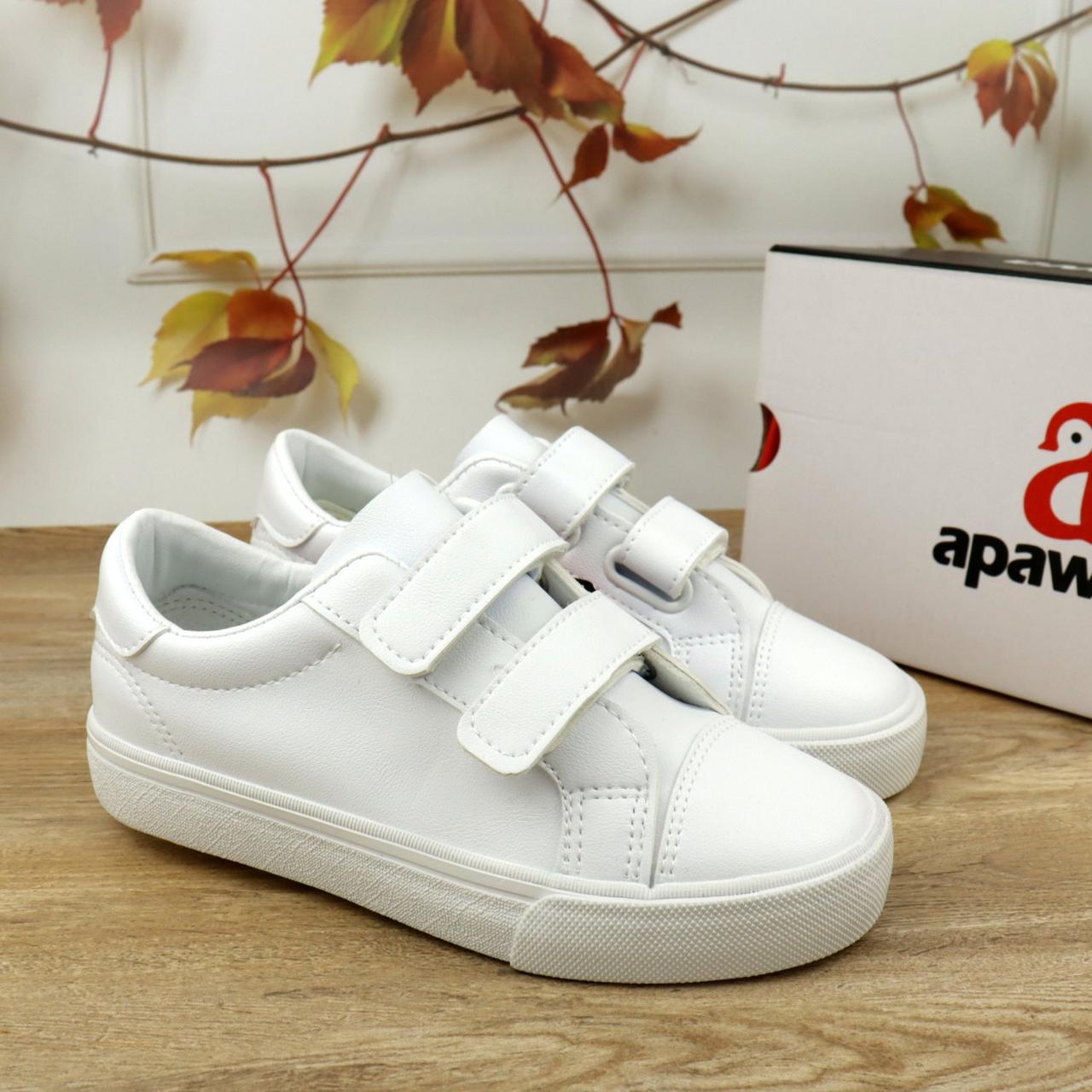 Білі кеди сліпони на липучці Fashion для дітей ТМ Apawwa