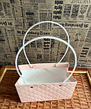 Сумочка для квітів пудра фактурна стьобана велика, фото 2