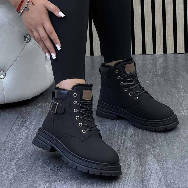 36 р. Черевики жіночі чорні зима утеплені (128867), фото 1