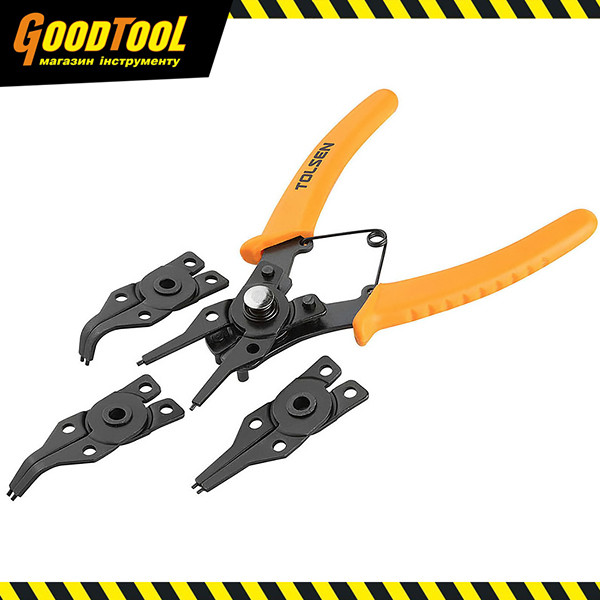 Знімач стопорних кілець зі змінними насадками 4-в-1 Tolsen 10100