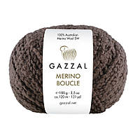 Gazzal MERINO BOUCLE (Газзал Мерино Буклє) №3763 коричневий (Пряжа букле 100% меринос, нитки для в'язання)