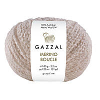 Gazzal MERINO BOUCLE (Газзал Мерино Буклє) №3764 світло-бежевий (Пряжа букле 100% меринос, нитки для в'язання)