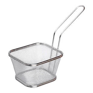 Кошик сервірувальний для подачі фрі та снеків 13х11х7см фритюрниця нержавіюча сталь HP-19-3-L