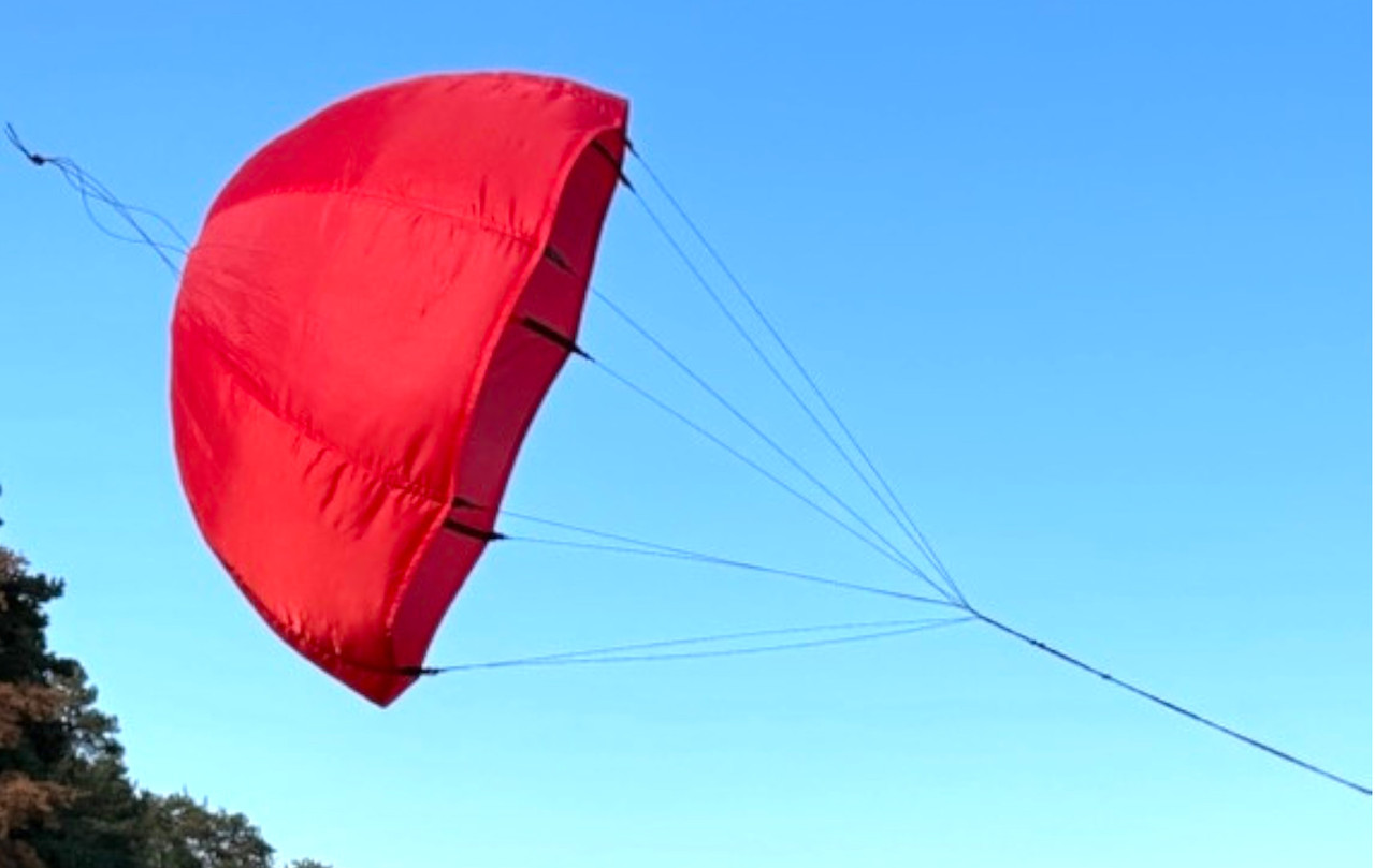 Напівсферичний посадковий ПАРАШУТ для літака, коптера, дрона, БПЛА на 30кг, фото 1