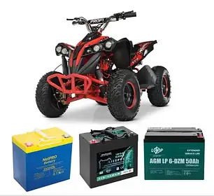 Акумулятори для електроквадроциклів та мототехніки, тягові