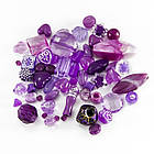 Намистини Акрилові "Бомбей" Змішані Форми, Фіолетовий, 5.5-28x6-20x3-11мм, Отвір 1-5мм, близько 74шт/50г, фото 2