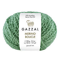 Gazzal MERINO BOUCLE (Газзал Мерино Буклє) №3769 зелений (Пряжа букле 100% меринос, нитки для в'язання)