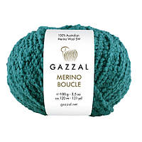 Gazzal MERINO BOUCLE (Газзал Мерино Буклє) №3770 зелений (Пряжа букле 100% меринос, нитки для в'язання)