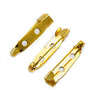 Основа під Брошку Залізна, Шпилька, з 2-ма отворами, Золото, 25х5мм, Отвір 2мм, 50 шт, фото 2