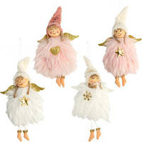 Від 12 шт. Прикраса-іграшка ялинкова "Лялечка Ангелок" кольорова 10*17 см CX25-1 купити дешево оптом в інтернет-магазині