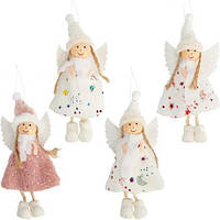 Від 12 шт. Прикраса-іграшка ялинкова "Лялечка Ангелок" кольорова 17*10 см CX25-2 купити дешево оптом в інтернет-магазині