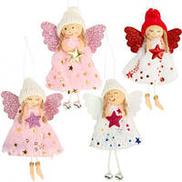 Від 12 шт. Прикраса-іграшка ялинкова "Лялечка Ангелок" кольорова 12*8см CX25-5 купити дешево оптом в інтернет-магазині