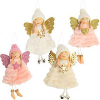 Від 12 шт. Прикраса-іграшка ялинкова "Лялечка Ангелок" кольорова 12*8см CX25-7 купити дешево оптом в інтернет-магазині