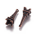 Кулон Ейфелева Вежа, Сплав, Колір Мідний, 24х8х7мм, Отвір 1.5мм, 20 шт, фото 2