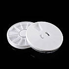 Контейнер-Карусель для Страз і Декору, Круглий, 12 Осередків, Білий, 6х1см, 3 шт, фото 2