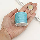 Шнур Вощений Поліестер для плетіння, Макраме та біжутерії, Темний Ціан, 0.5мм, близько 106м/котушка, фото 2