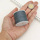 Шнур Вощений Поліестер для плетіння, Макраме та біжутерії, Сірий, 0.5мм, близько 106м/котушка, фото 2