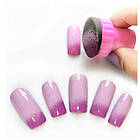 Спонж з Ручкою для Градієнтного Манікюру із Запасними Спонжиками, 5 шт, 3см, Рожевий, 1 комплект, фото 3