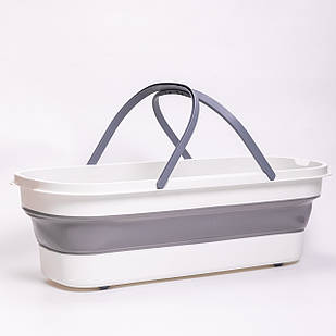 Складне відро-таз із пластику з силіконовими вставками для дому, дачі та подорожей HP-35015-2