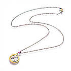 Комплект Ланцюжок з Кулоном і Сережки-цвяхи, Нерж. Сталь, Серце, 45см, Кулон 18.5x16мм, Сережки 9мм, фото 3