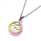 Комплект Ланцюжок з Кулоном і Сережки-цвяхи, Нерж. Сталь, Серце, 45см, Кулон 18.5x16мм, Сережки 9мм, фото 5