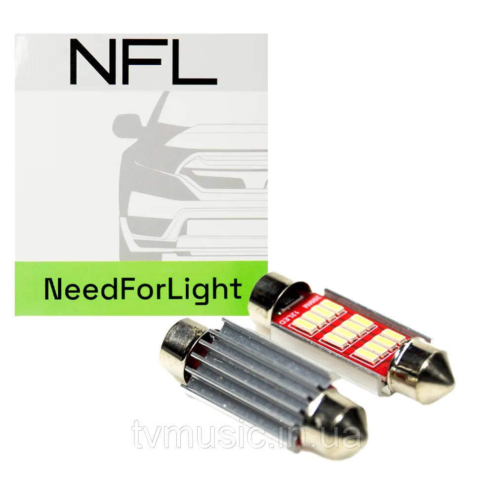 Автомобільні LED лампи NFL Flame C10W 36 mm White (2 шт.), фото 1