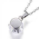 Комплект Намисто з Кулоном і Сережки-цвяхи, Нерж. Сталь, Фініти, 45см, Кулон 18x10x7.5мм, Сережки 14мм, фото 3