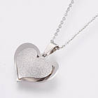 Комплект Кольє з Підвіскою та Сережки-гвоздики, Нерж. Сталь, Серце, 45см, Підвіс 20x23.5мм, фото 5