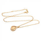 Комплект Намисто з Підвіскою та Сережки, Латунь і Скло, Крапля, Золото, 45см, Підвіс: 24x12мм, фото 2