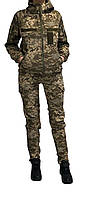 Жіноча військова тактична форма (куртка, штани) софтшелл укрпіксель.