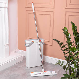 Швабра з відром для миття підлоги з віджимом, плоска насадка з мікрофібри, набір для прибирання дому HP-35015-18