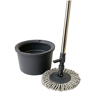Набір для прибирання з круглою телескопічною шваброю з мікрофібри та відром із віджимом для підлоги HP-35015-22