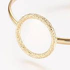 Браслет Манжет з Латуні, Позолота 18К, Внутрішній діаметр 50x53мм, Ширина 3мм, 1 шт, фото 2