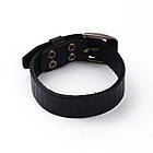 Браслет Штучна Шкіра, Ремінець, Чорний, Довжина 26см, Ширина 17мм, 1 шт, фото 3