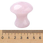 Масажер для обличчя Грибок, Натуральний Рожевий Кварц, 36~41.5x27~38мм, 1 шт., фото 3
